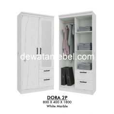 Wardrobe 2 Doors - Garvani DORA 2P / White Marble Doff